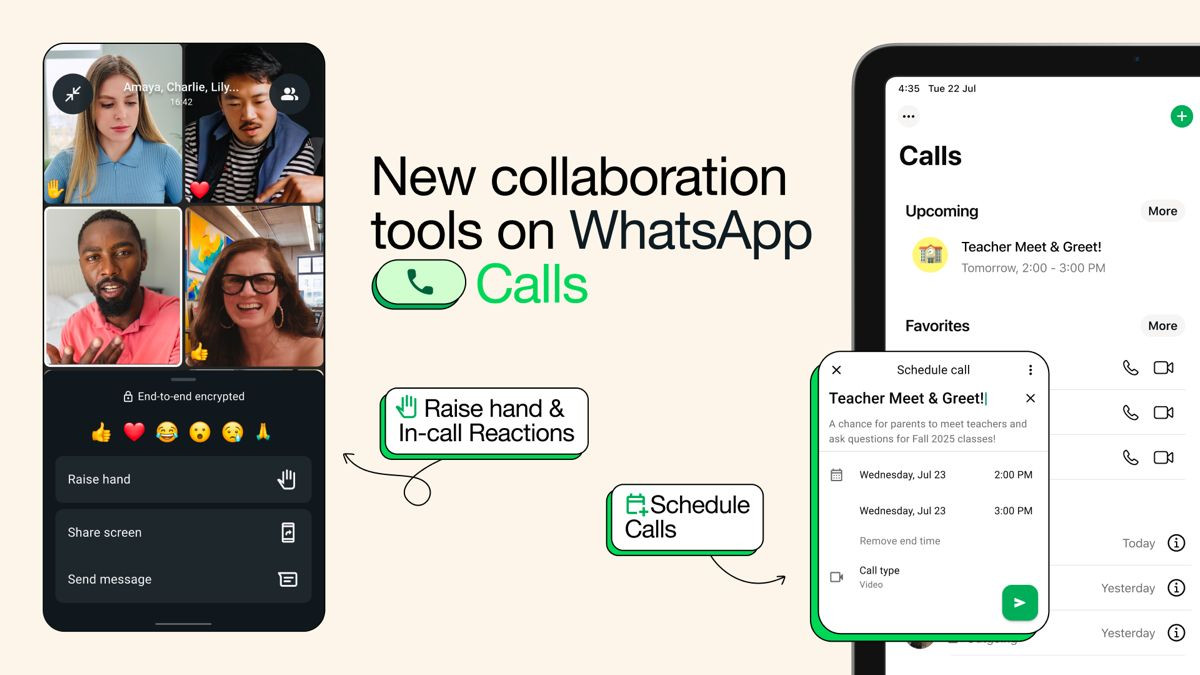 WhatsApp adds call scheduling and interactive features