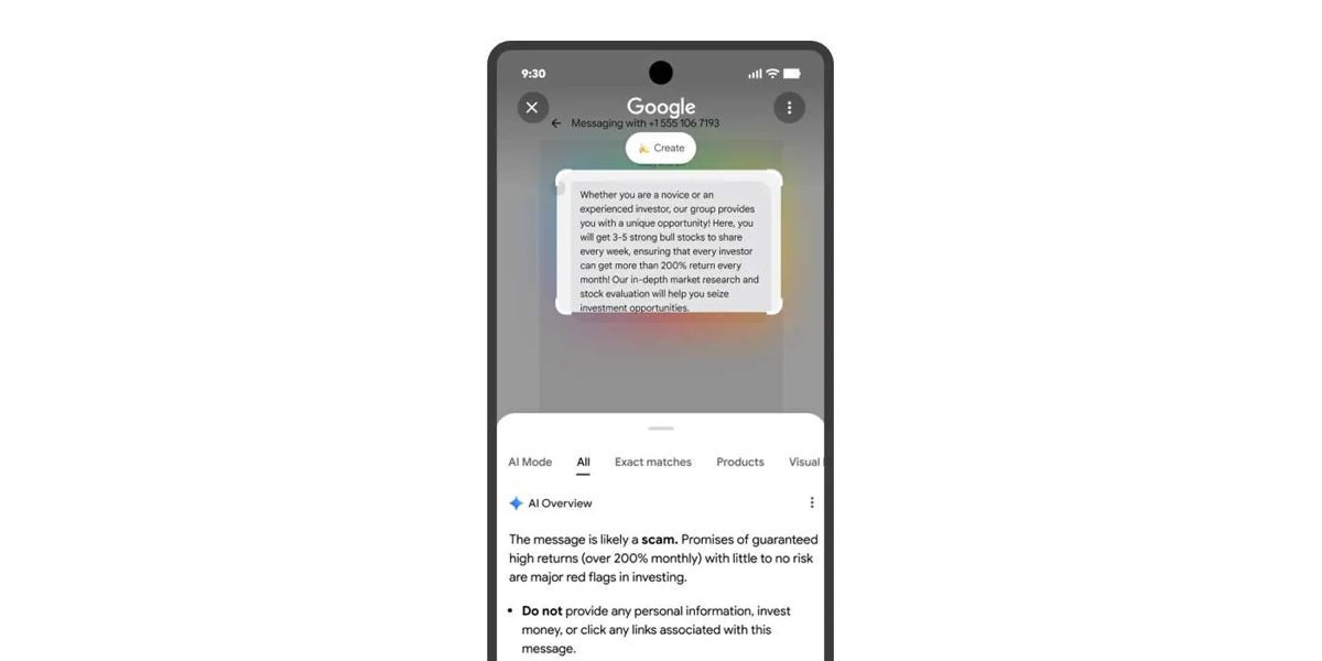 Google’s Circle to Search takes aim at online scams