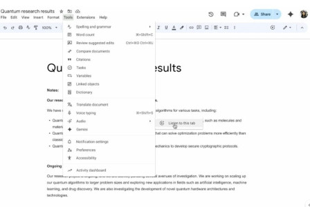 Google Gemini brings AI-powered voice to your documents