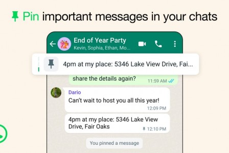 WhatsApp will let you pin up to three messages on conversations