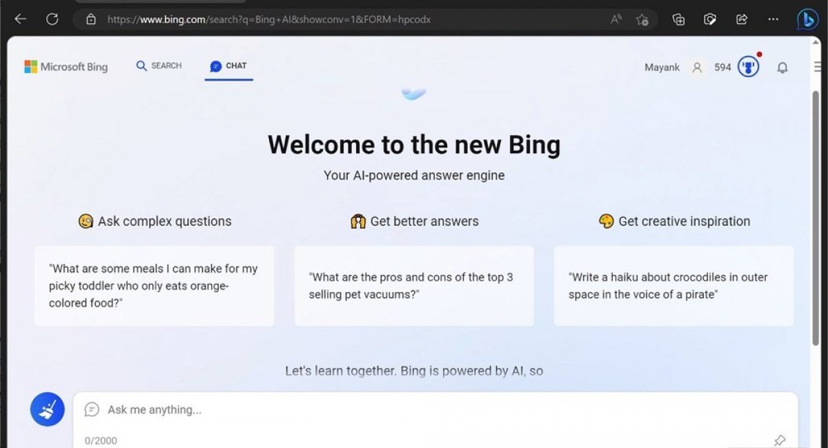 Microsoft tests Bing Chat on Chrome and Safari browsers