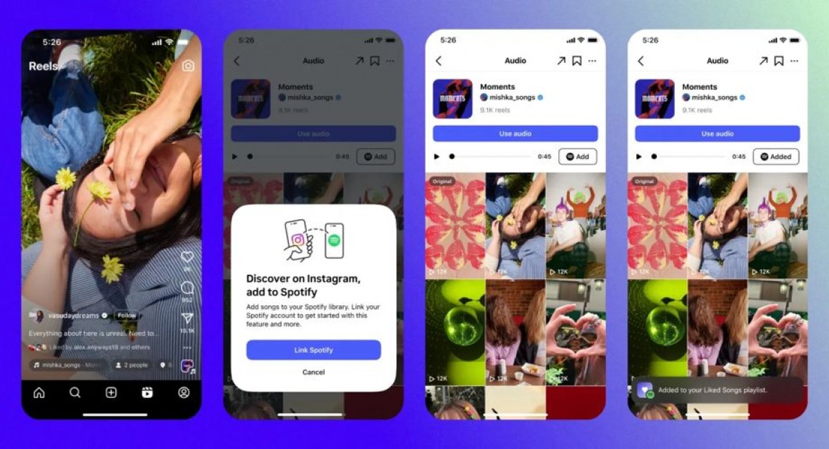 Instagram now lets you add songs from posts directly to Spotify