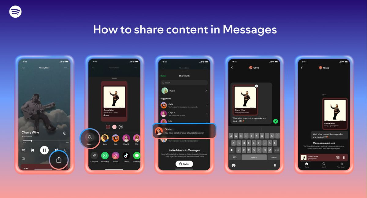 Spotify adds direct messaging, letting users chat over Music and Podcasts
