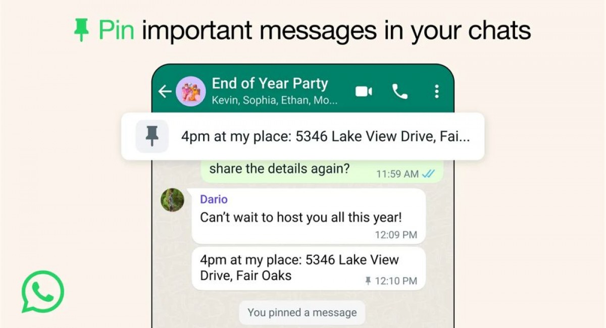 WhatsApp lets you pin important messages