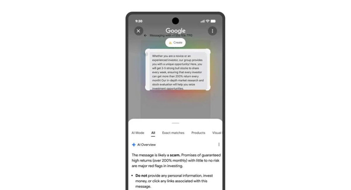 Google’s Circle to Search takes aim at online scams