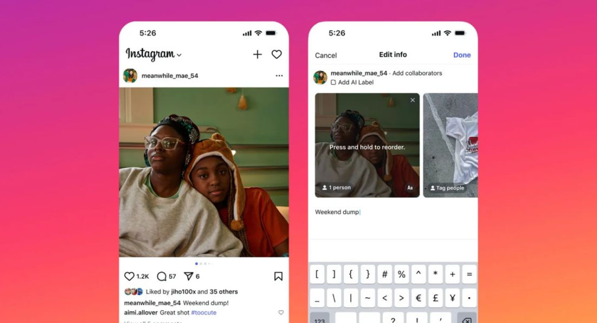 Instagram finally unveils carousel reordering