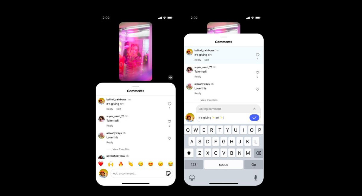 Fix your typos with the new Instagram comment editing update