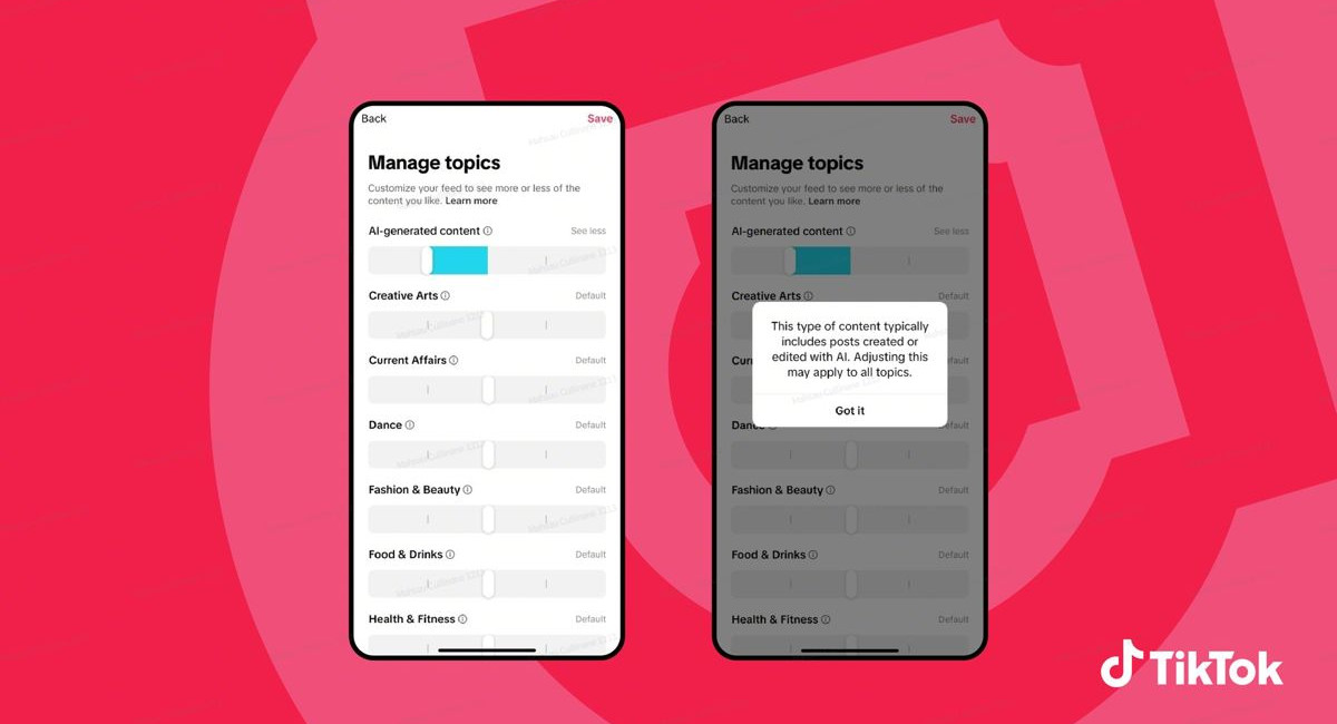 Το TikTok επιτρέπει στους χρήστες να καθορίζουν πόσο AI περιεχόμενο βλέπουν